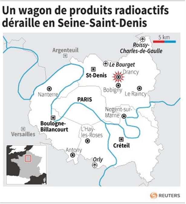 Un wagon de produits radioactifs déraille à Drancy,pas de fuites