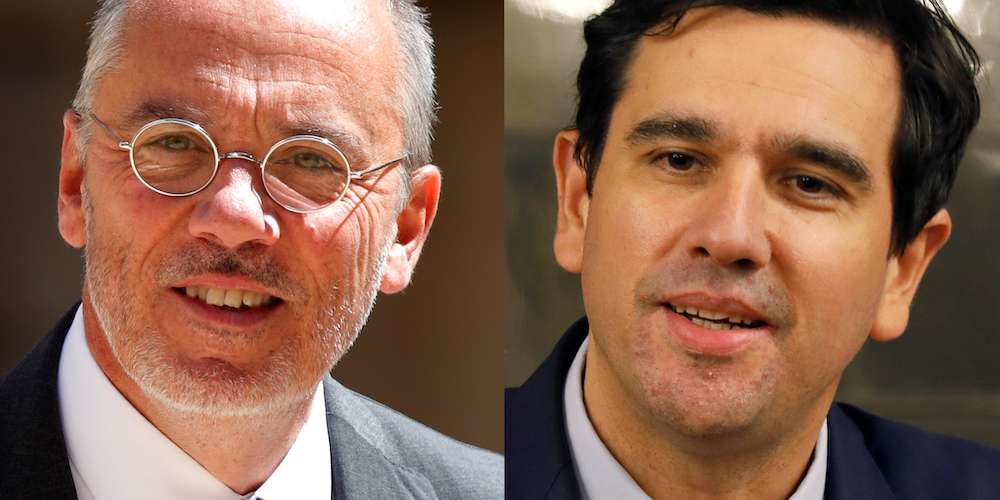 Stéphane Richard, le PDG d'Orange (à gauche), et Sébastien Soriano, le président de l'Arcep.