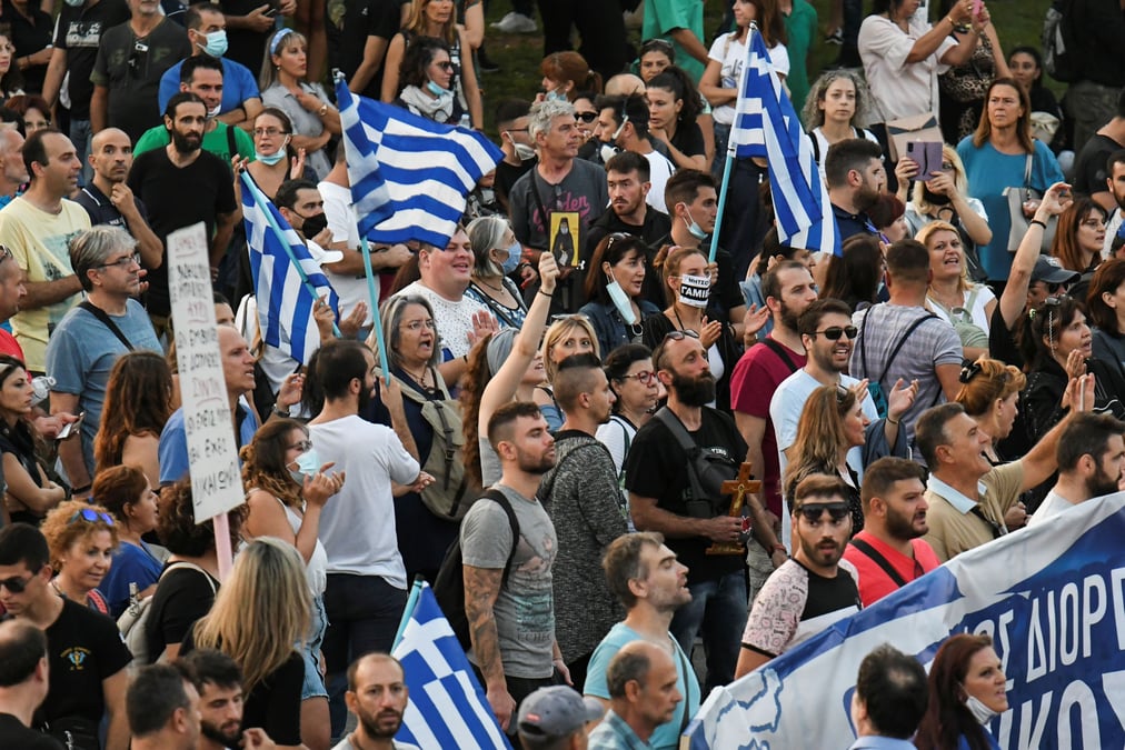 Coronavirus: heurts a thessalonique lors d'une manifestation contre l'obligation vaccinale