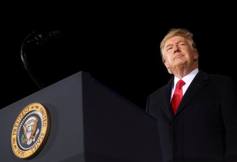 Usa: trump a fait pression sur le departement de la justice pour invalider l'election du 3 novembre, rapporte le wsj