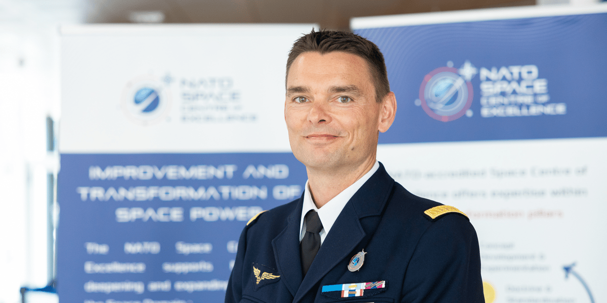 Le colonel Sylvain Debarre, directeur du centre d'excellence spatial de l'OTAN (COE).