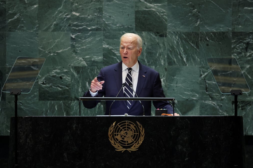 Joe biden lors de la 79eme assemblee generale des nations unies a new york