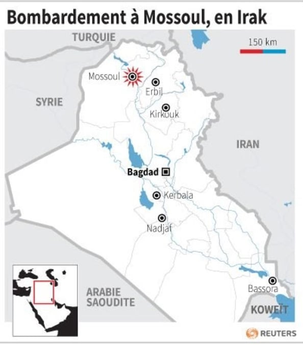 Une soixantaine de morts dans un bombardement à Mossoul en Irak
