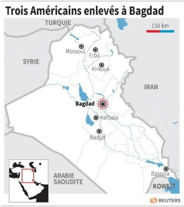 Trois americains enleves a bagdad