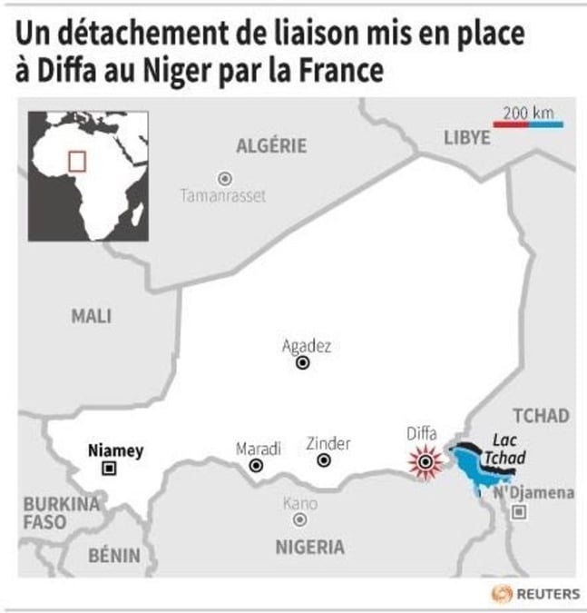 Un detachement de liaison mis en place a diffa au niger par la france