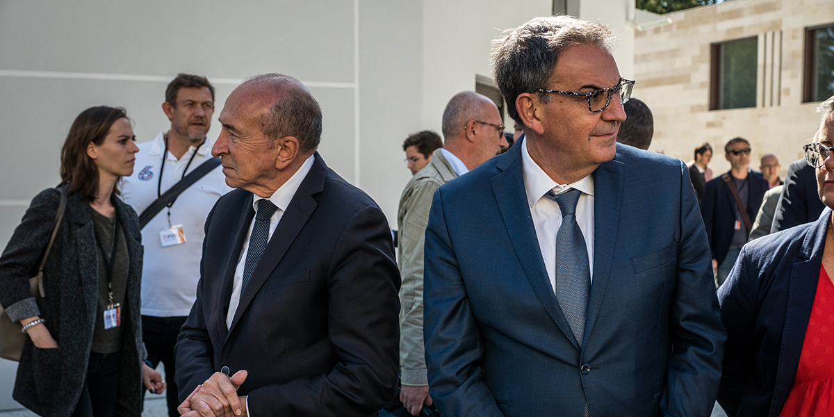 Bien qu’il n’ait pas été investi par Emmanuel Macron, David Kimelfeld (à dr.) s’opposera à Gérard Collomb, maire actuel de Lyon (à g.).