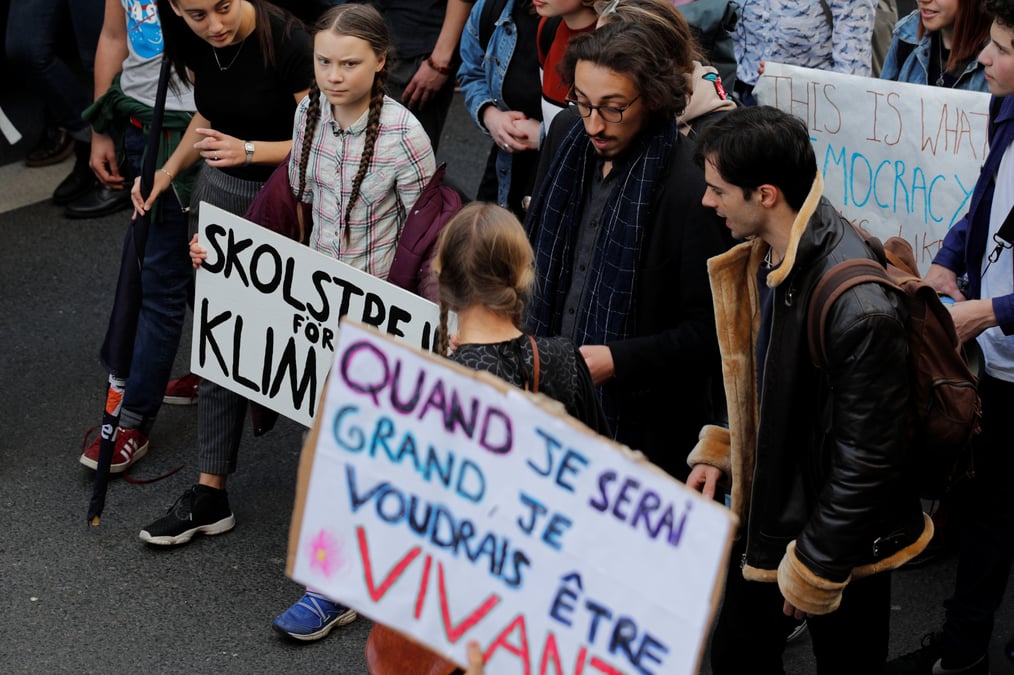 Greta thunberg porte a paris la greve des etudiants pour le climat