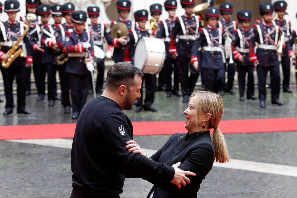 Le president ukrainien zelenskiy en visite a rome