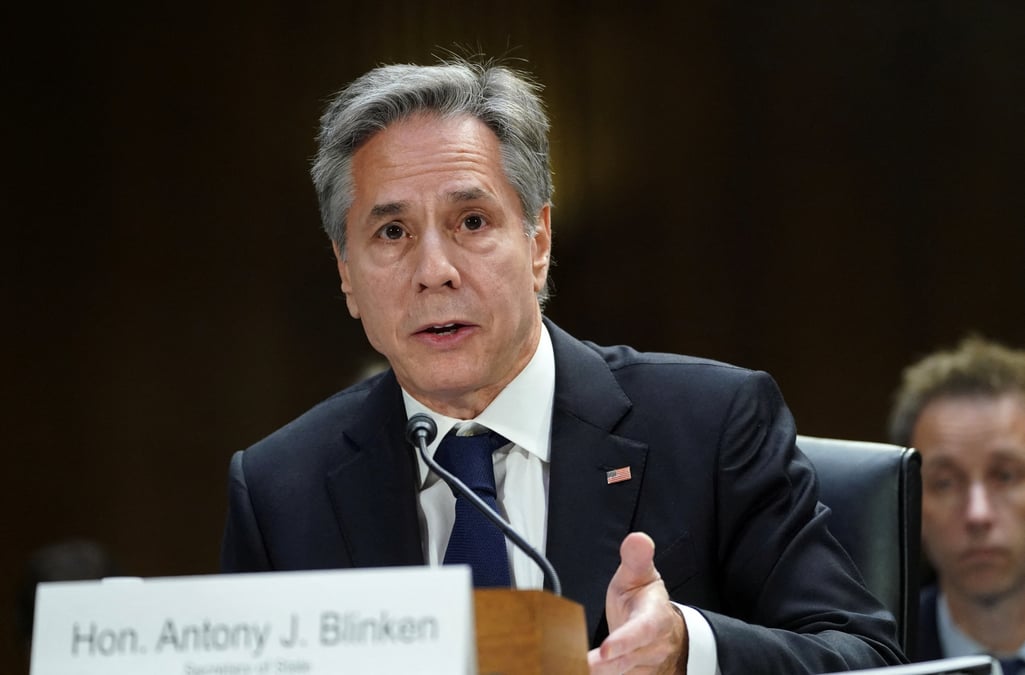 Le secretaire d'etat americain antony blinken au capitole a washington
