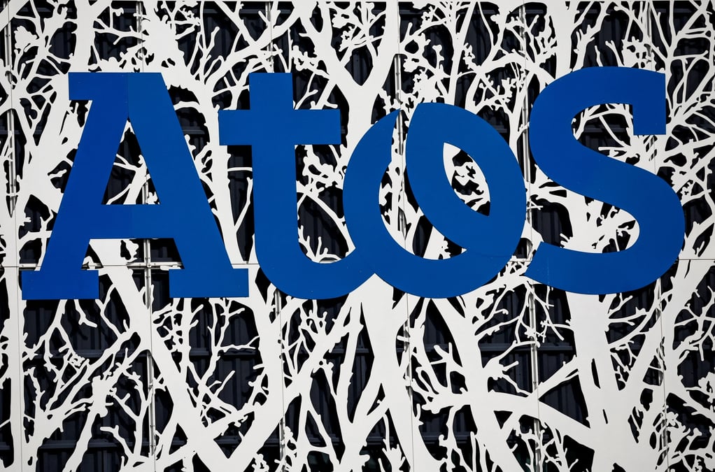 Photo d'archives: le logo de la societe francaise de conseil en informatique atos