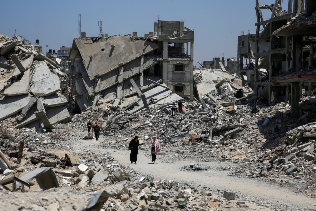 Maisons detruites lors de l'offensive militaire israelienne a khan younis