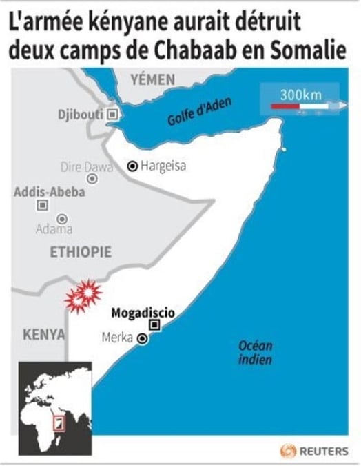 L'armee kenyane aurait detruit deux camps de chabaab en somalie