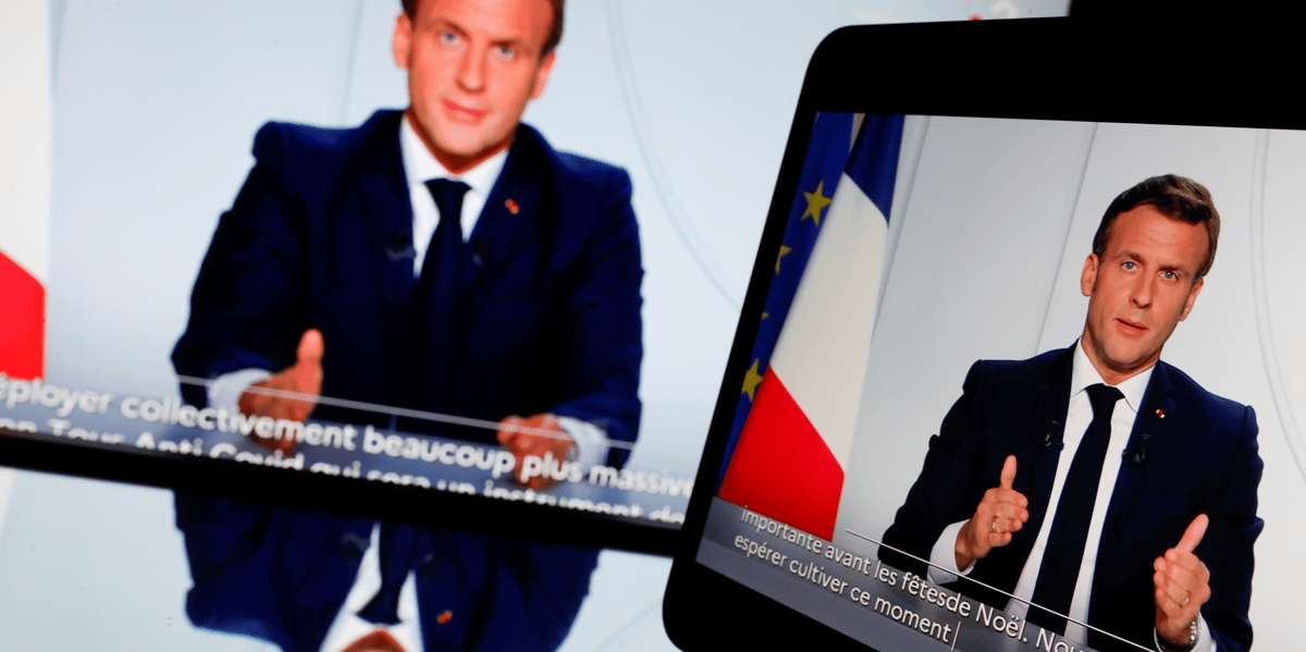 Emmanuel Macron s'adresse à la nation lors d'un point sur la situation sanitaire, le 28 octobre 2020