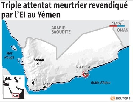 L'ei revendique un triple attentat au yemen