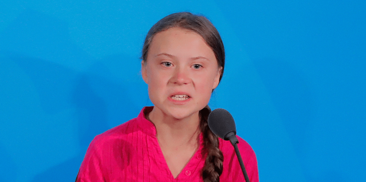 Greta Thunberg, lors du sommet sur le climat à l'ONU, le 23 septembre 2019.