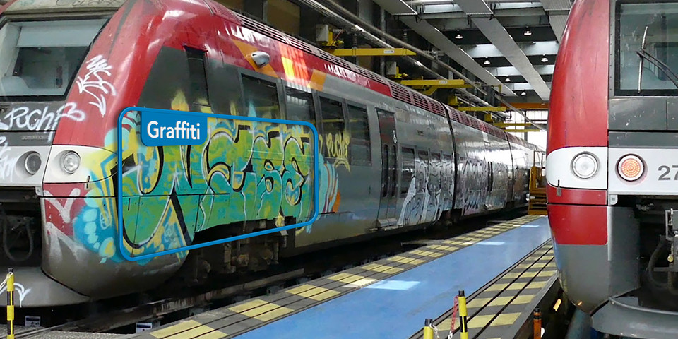 L'IA mise au point par Elter pour la SNCF peut identifier les rames taguées et la surface concernée