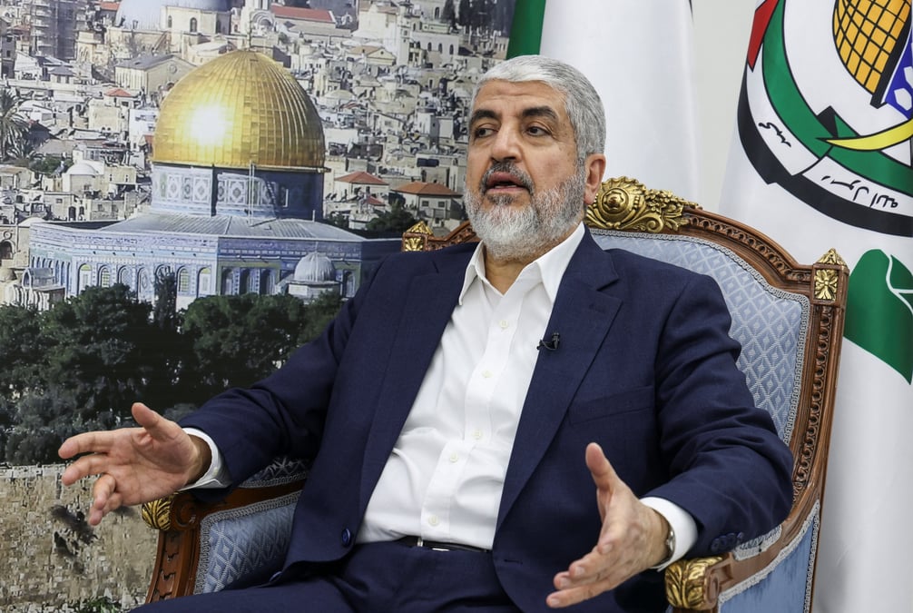 Le chef en exil du hamas, khaled mechaal, lors d'une interview avec reuters a doha