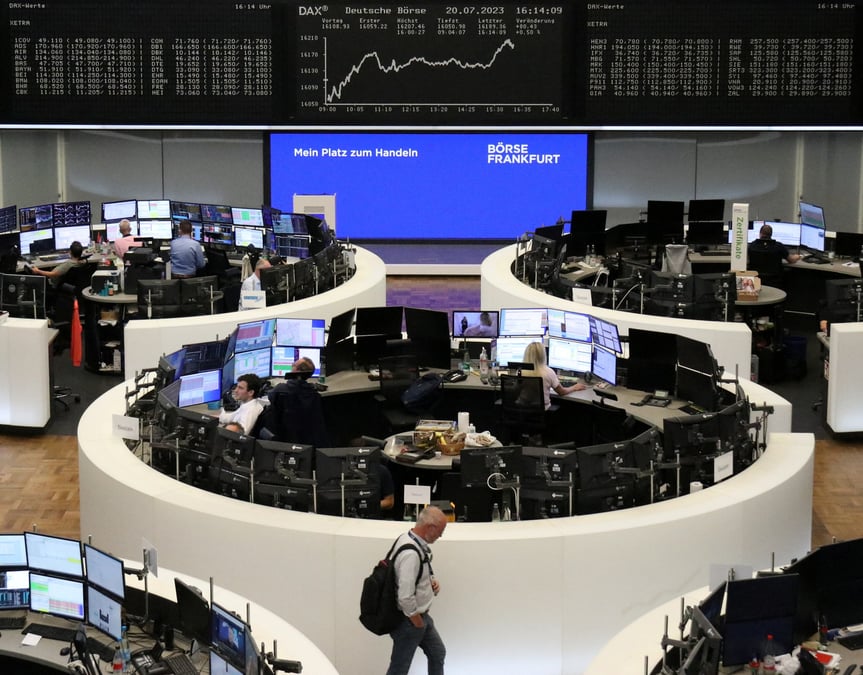 Le graphique de l'indice boursier allemand dax a la bourse de francfort