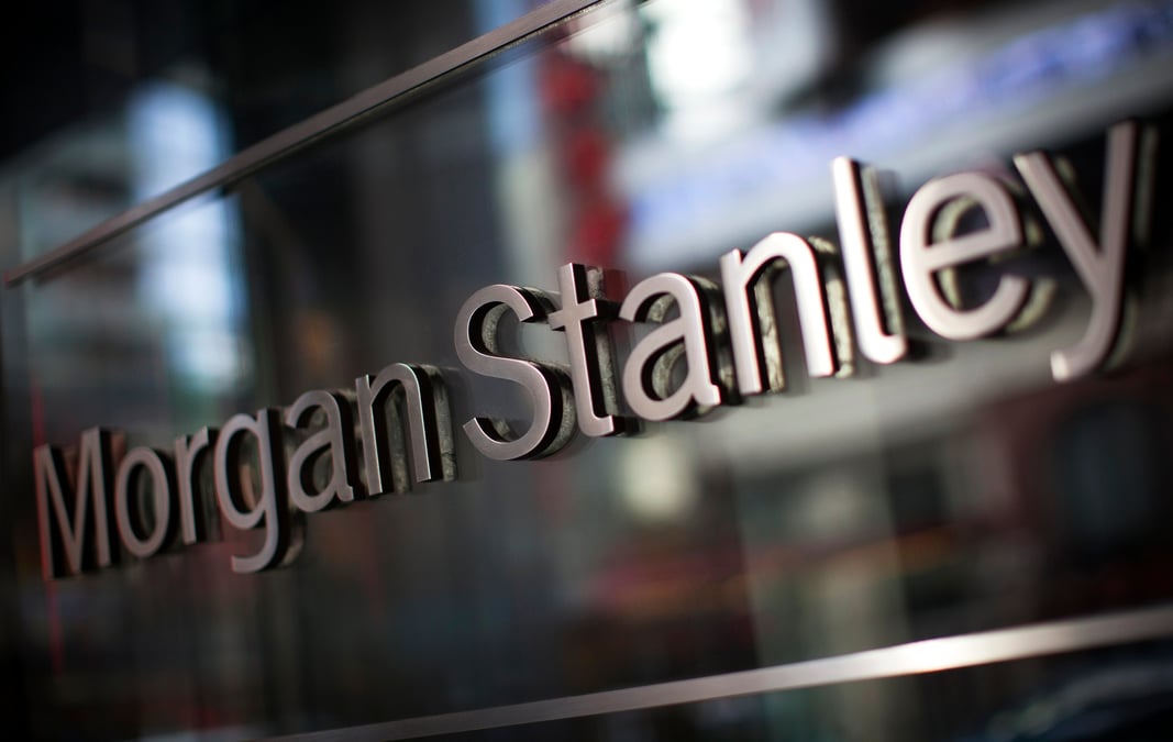 Le logo de morgan stanley au siege mondial de la societe a manhattan