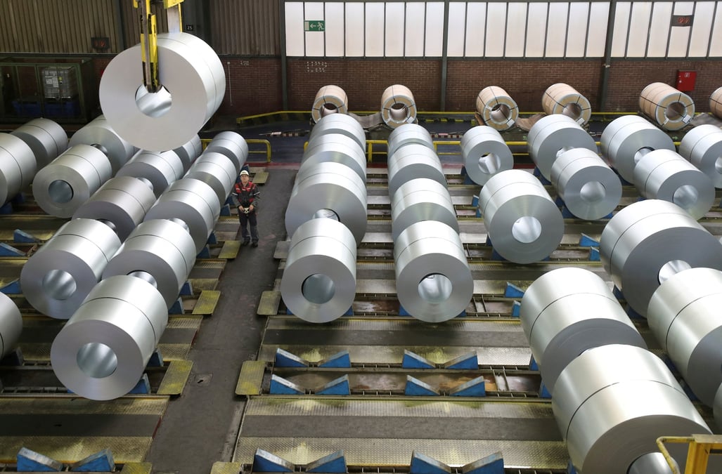 Le site de stockage et de distribution du siderurgiste allemand thyssenkrupp a duisburg