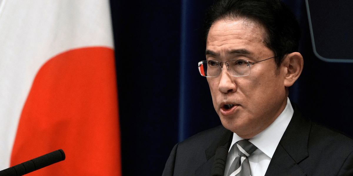 Conference de presse du premier ministre japonais fumio kishida, a tokyo