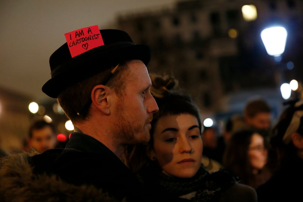 Solidarite internationale apres l'attentat contre charlie hebdo