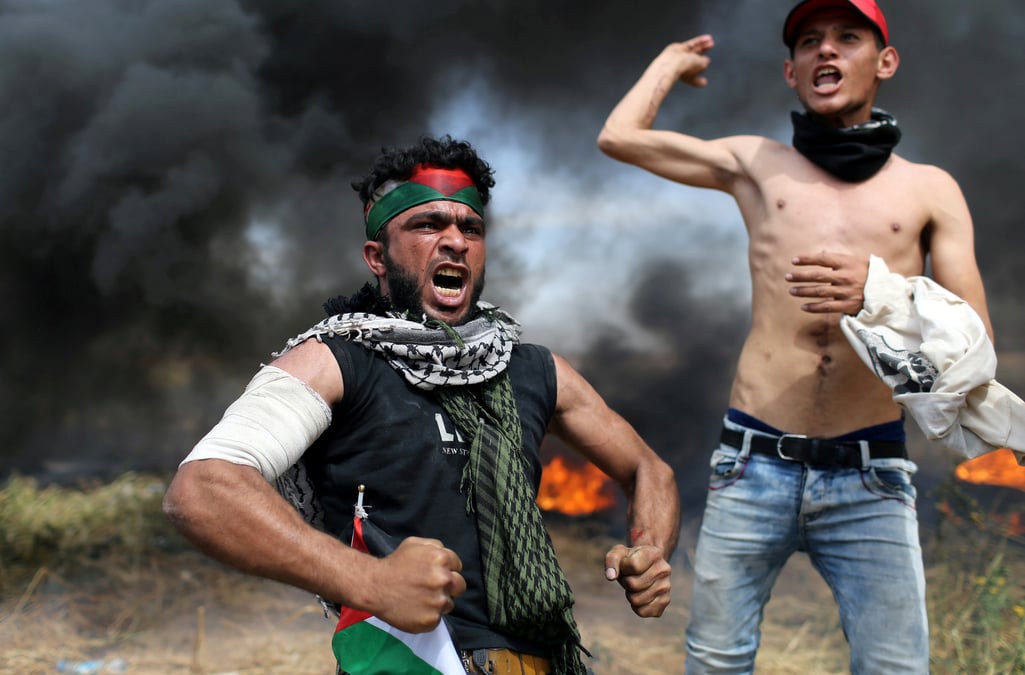 Toujours des milliers de manifestants a la limite gaza-israel