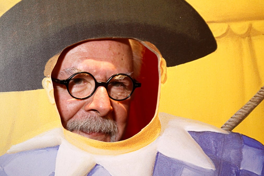 L'artiste colombien fernando botero lors de son exposition a medellin