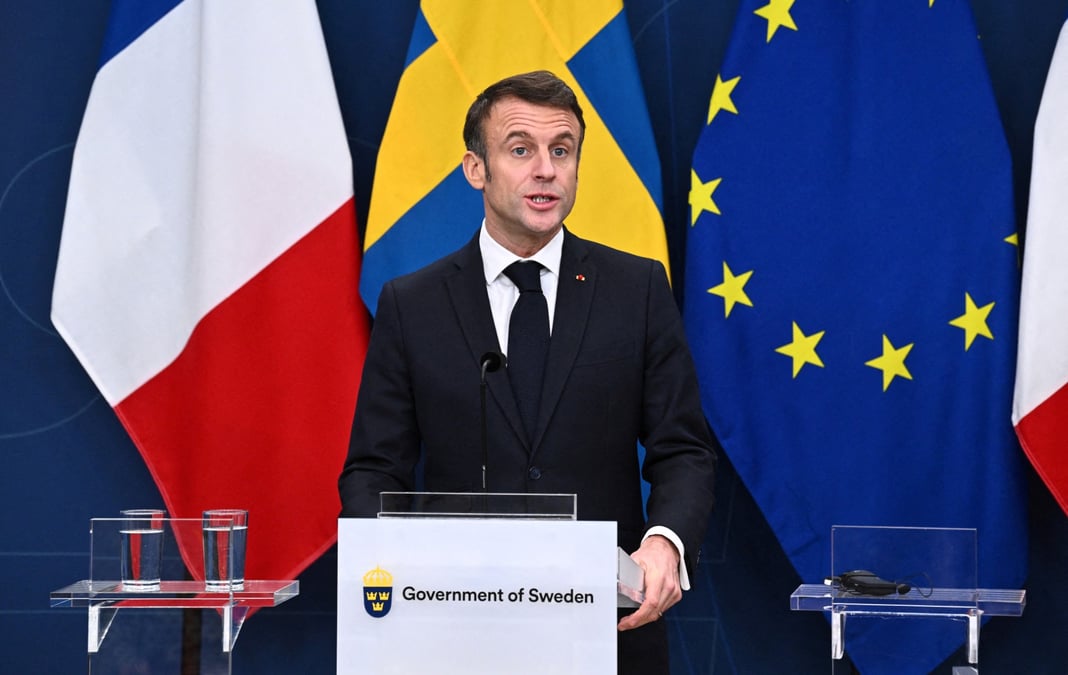 Emmanuel Macron s'exprimait ce mardi lors de sa visite en Suède.