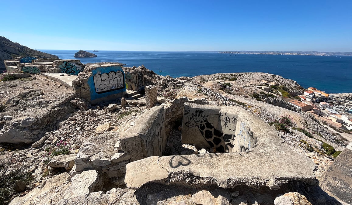 Les bunkers du belvédère de l’Escalette, à Marseille.
