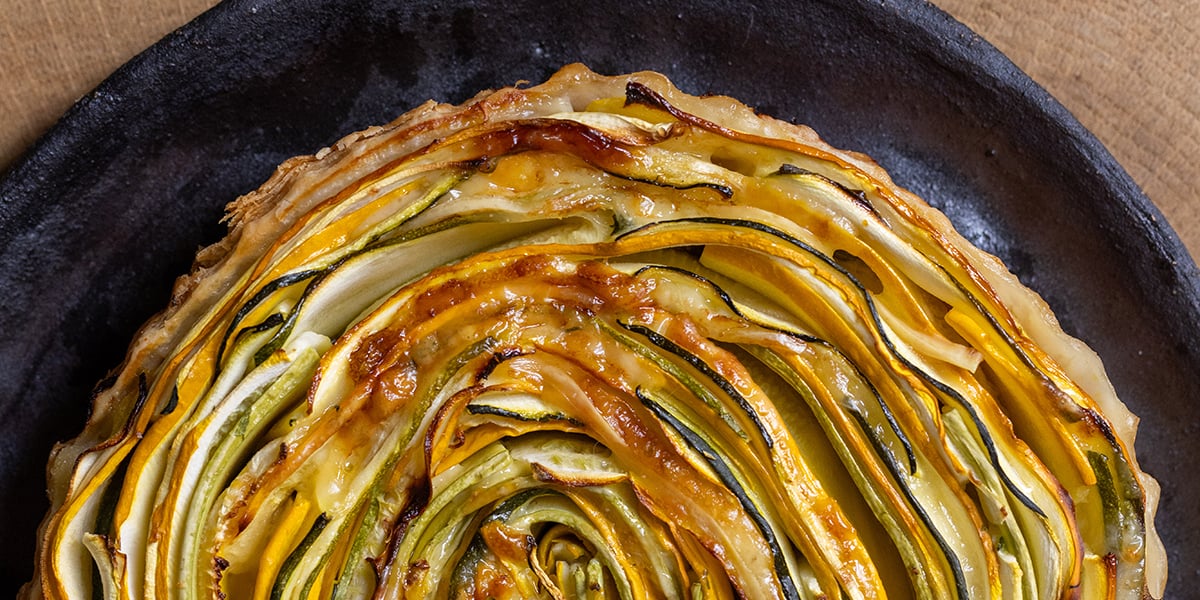 Tarte aux courgettes et au comté.