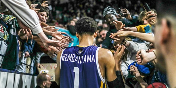 « Wemby » sous le maillot de Boulogne-Levallois, le 7 mars 2023, à Pau.