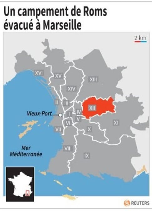 Un campement de Roms évacué à Marseille