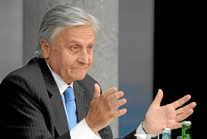 Jean-Claude Trichet, president of the European Central Bank (ECB), gestures during a news conference at the bank's headquarters in Frankfurt, Germany, on Thursday, Sept. 8, 2011. Trichet said threats to the euro region have worsened and inflation risks have eased, giving officials the option to take