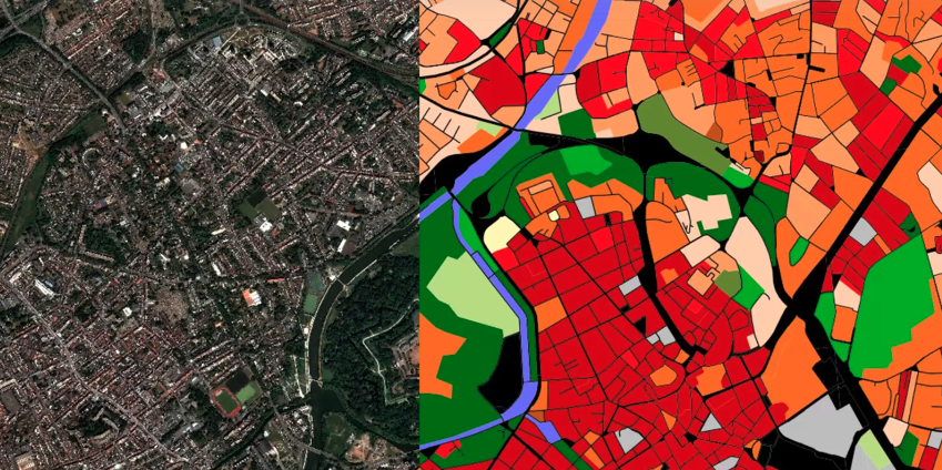 Le pôle satellitaire du Cerema a développé une méthode basée sur des images satellite à très haute résolution spatiale pour identifier les  quartiers particulièrement exposés aux impacts de la surchauffe urbaine.