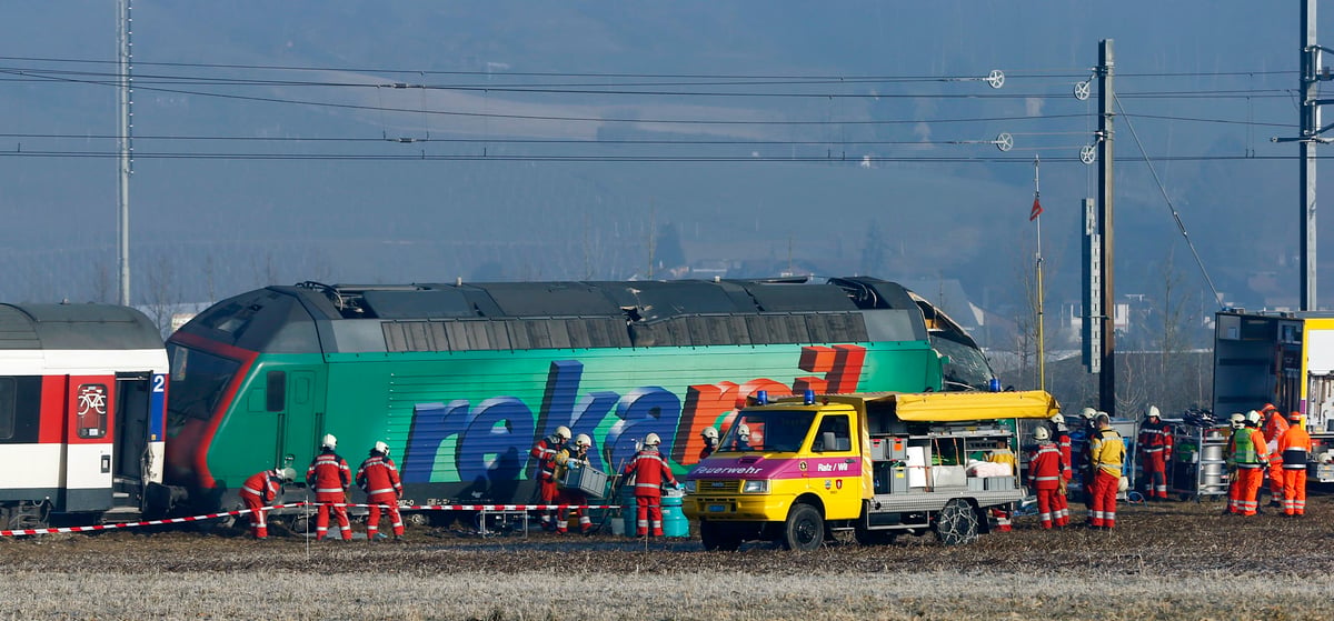 Collision entre deux trains en suisse