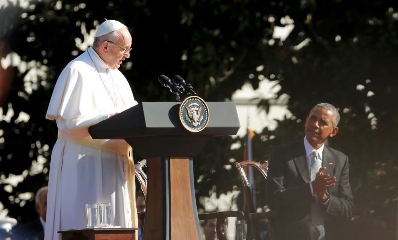 Le pape appelle washington a lutter contre le dereglement du climat et contre la pauvrete
