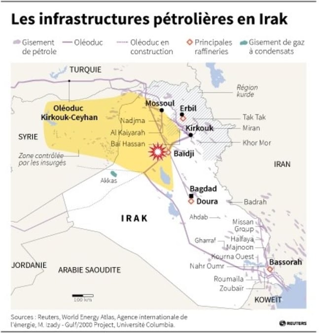 Les insurgés attaquent la raffinerie irakienne de Baïdji