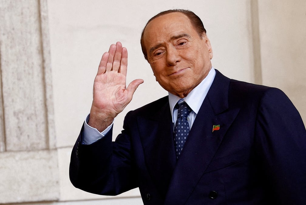 L'ancien premier ministre silvio berlusconi au palais du quirinal a rome, italie
