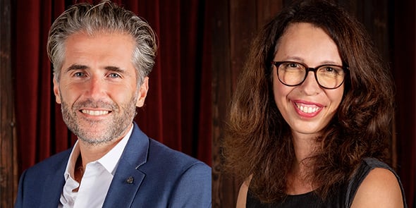 Stéphane Marcel et Stéphanie Berrahma, présdient et responsable de Créalia Occitanie