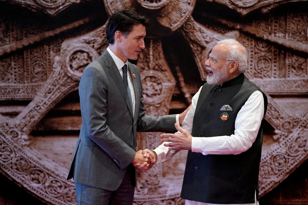 Justin trudeau et narendra modi lors du sommet du g20