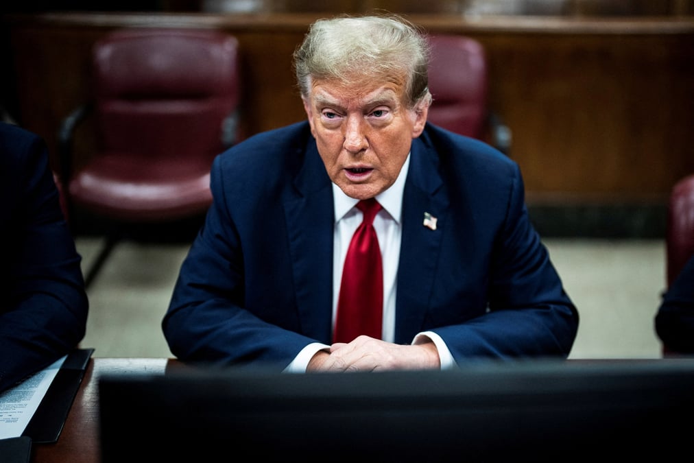 L'ancien president americain donald trump au tribunal penal de manhattan