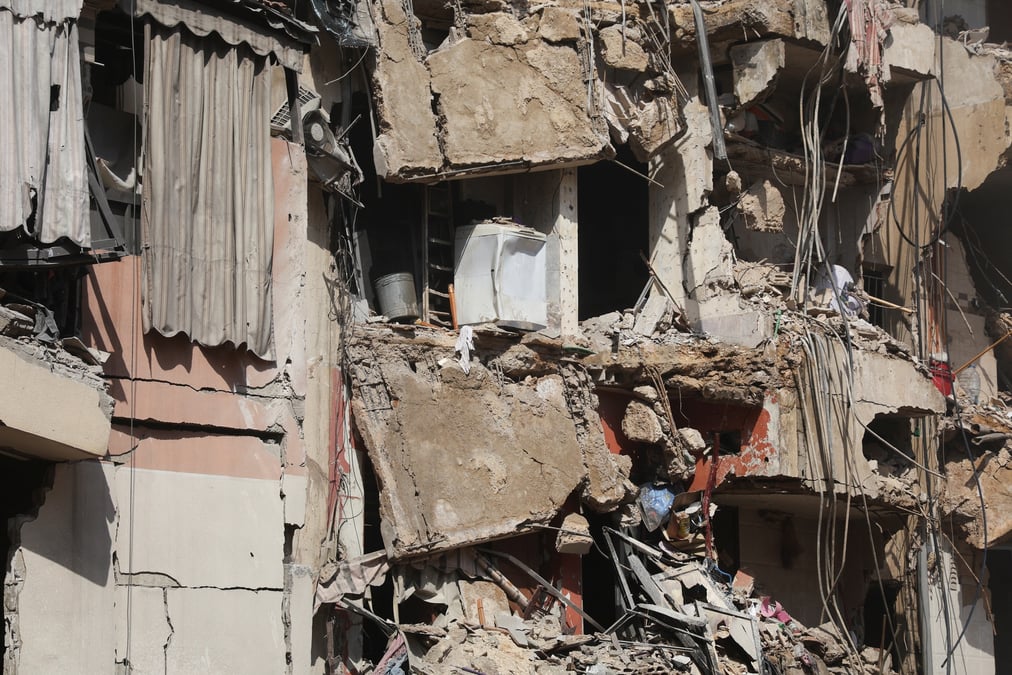 Aftermath of israeli strike on beirut's southern suburbs