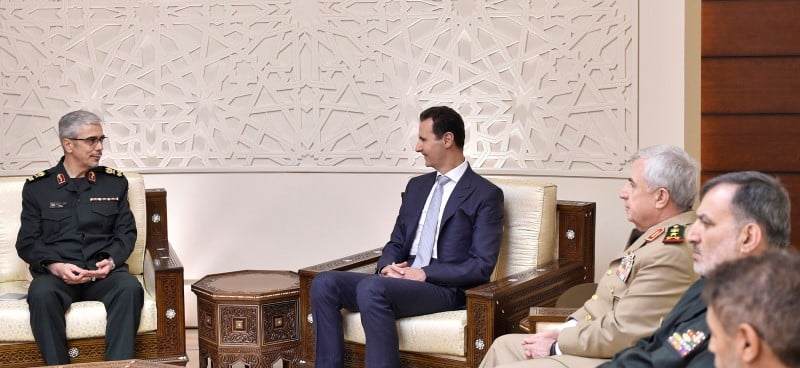 Bachar al assad recoit le chef de l'armee iranienne