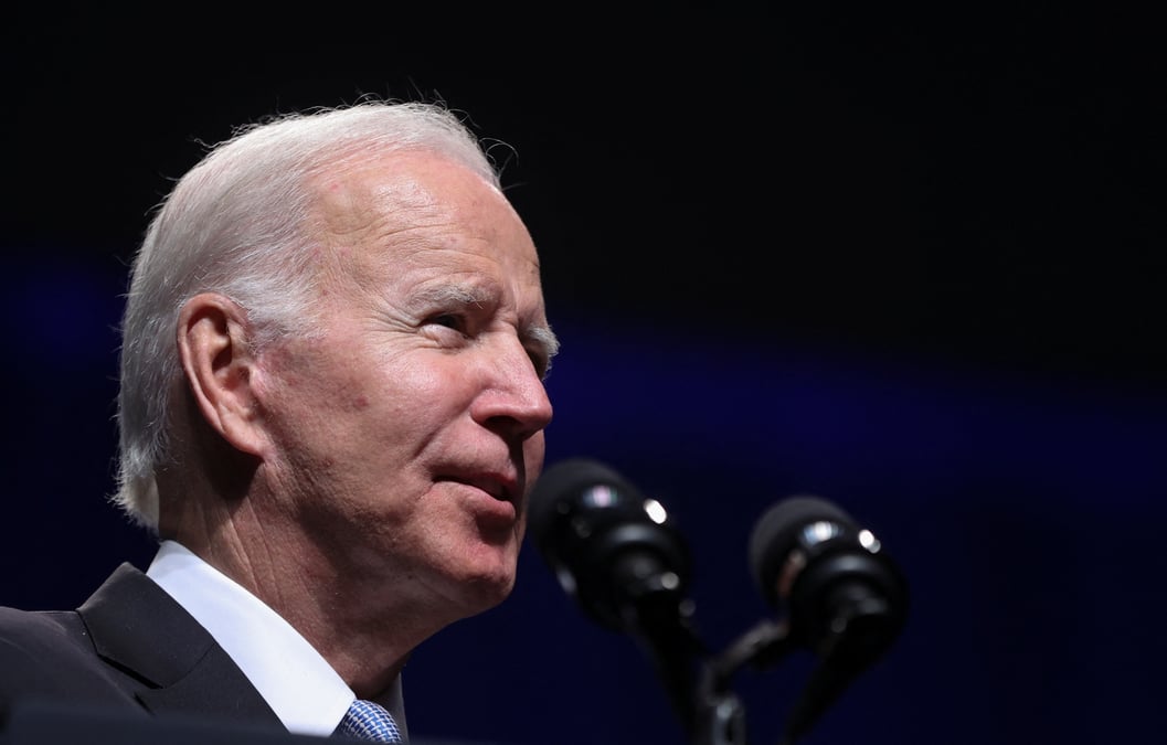 Le president americain joe biden prend la parole lors d'un diner du parti democrate a philadelphie