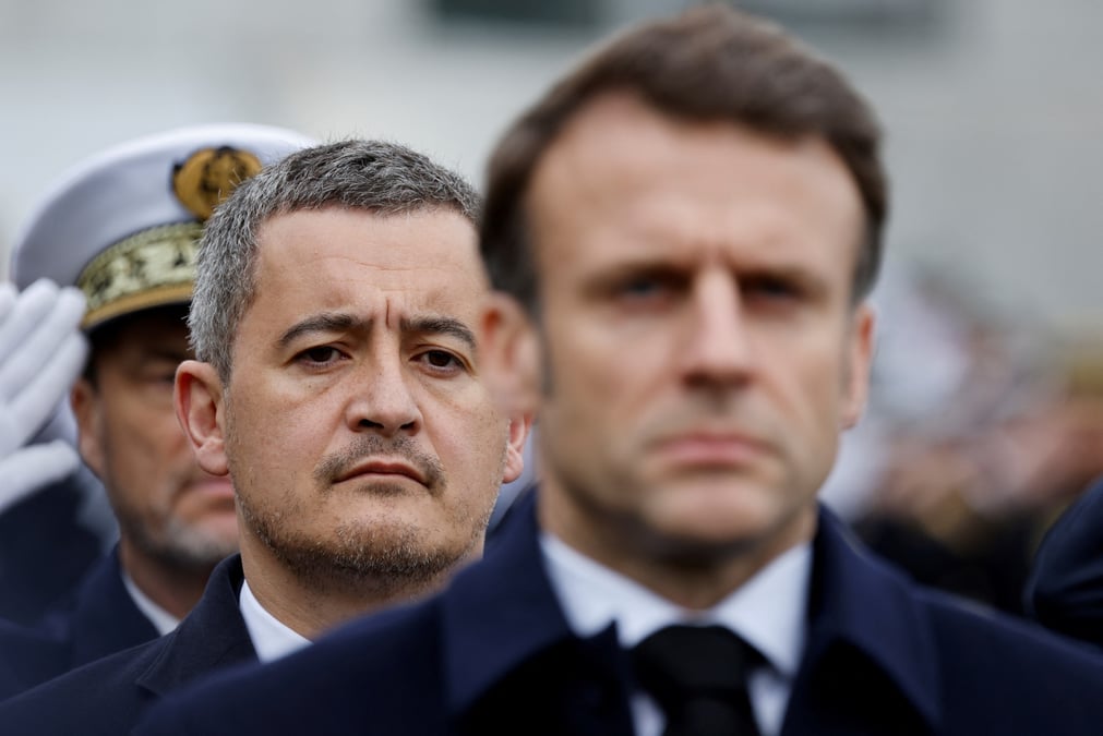 Le ministre francais de l'interieur gerald darmanin a versailles, en france