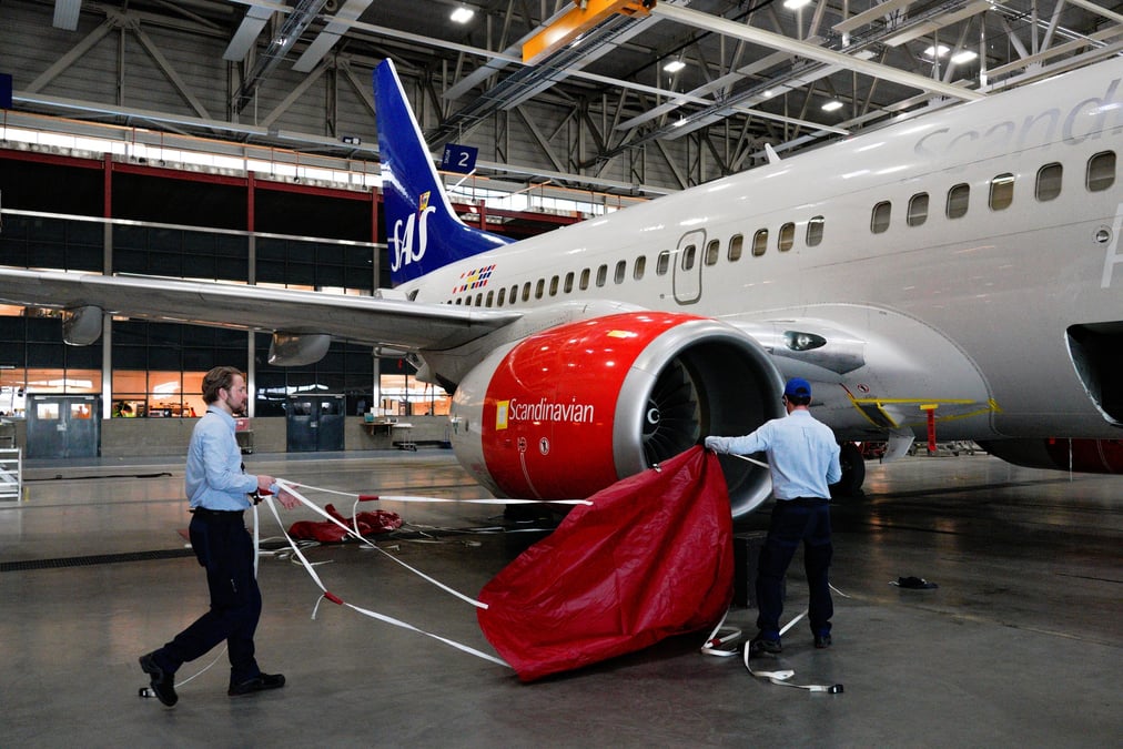 Un avion de la compagnie sas
