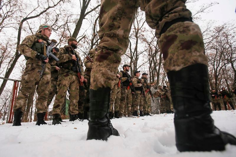 Des combattants tchétchènes aux côtés des rebelles ukrainiens