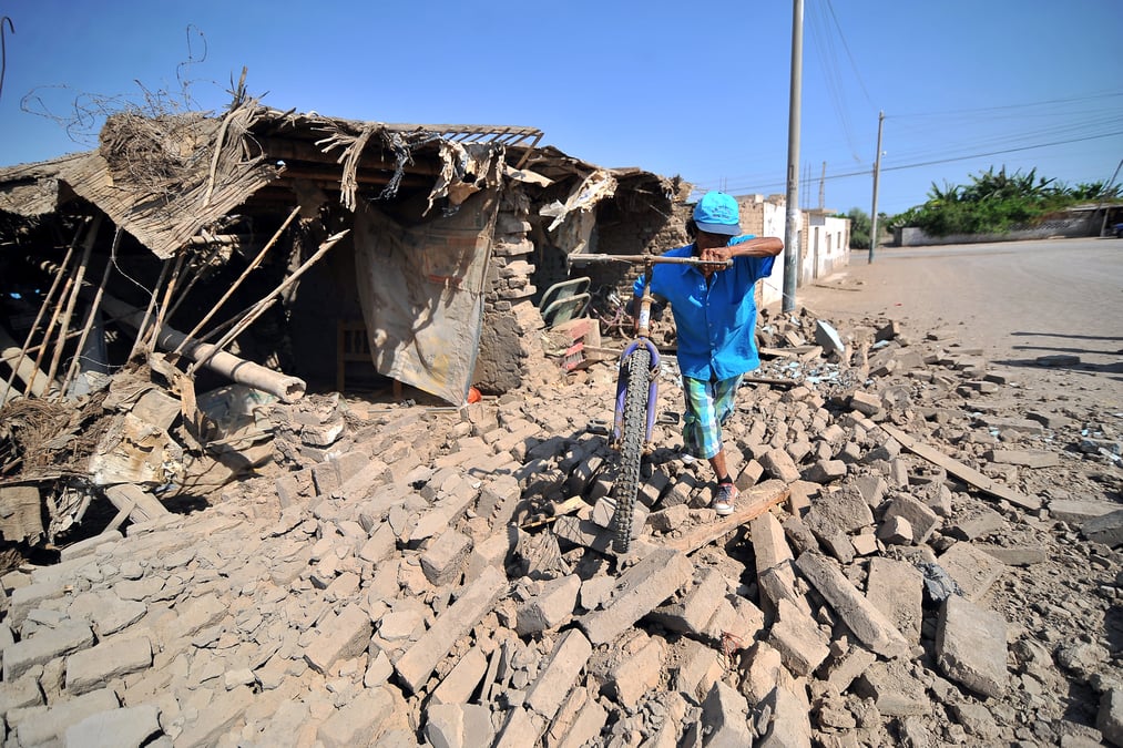 Fort tremblement de terre dans le sud du perou