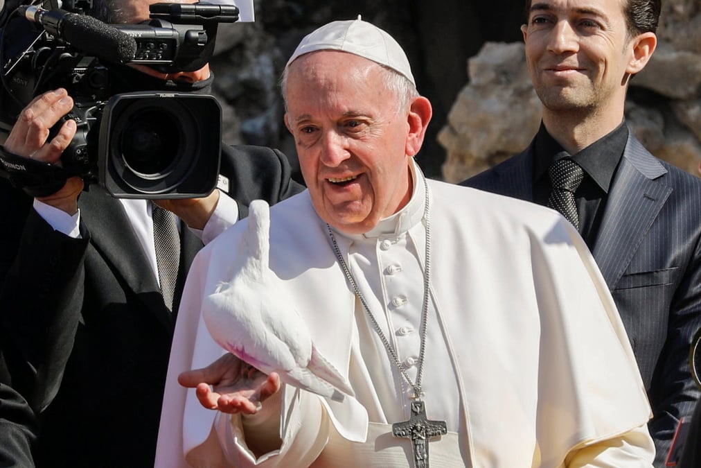 Le pape francois a mossoul, ancien bastion irakien de l'etat islamique